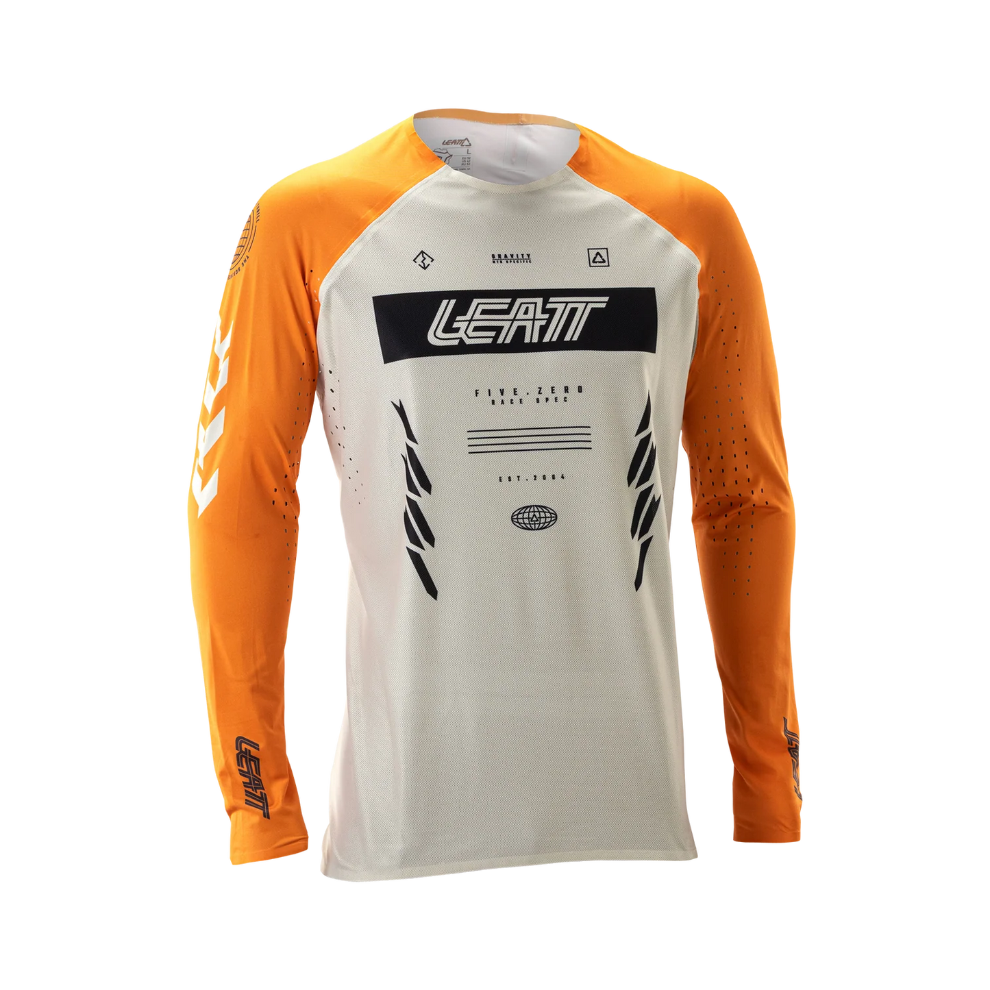 LEATT MTB GRAVITY 5.0 Lange Mouw Trui Wit/Oranje