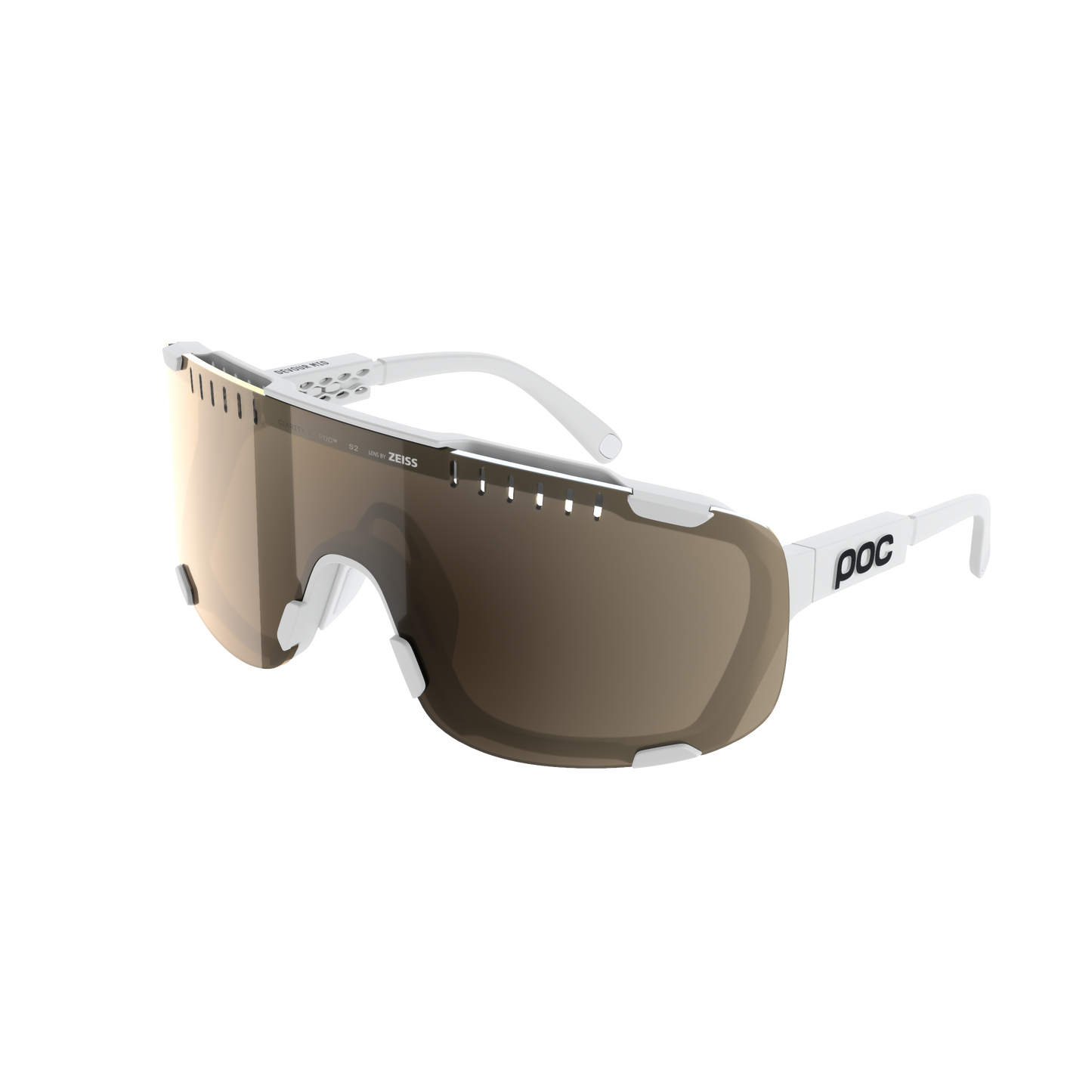 POC DEVOUR MID Stofbril + Witte Helderheid Trail Deels Zonnige Zilveren Lens
