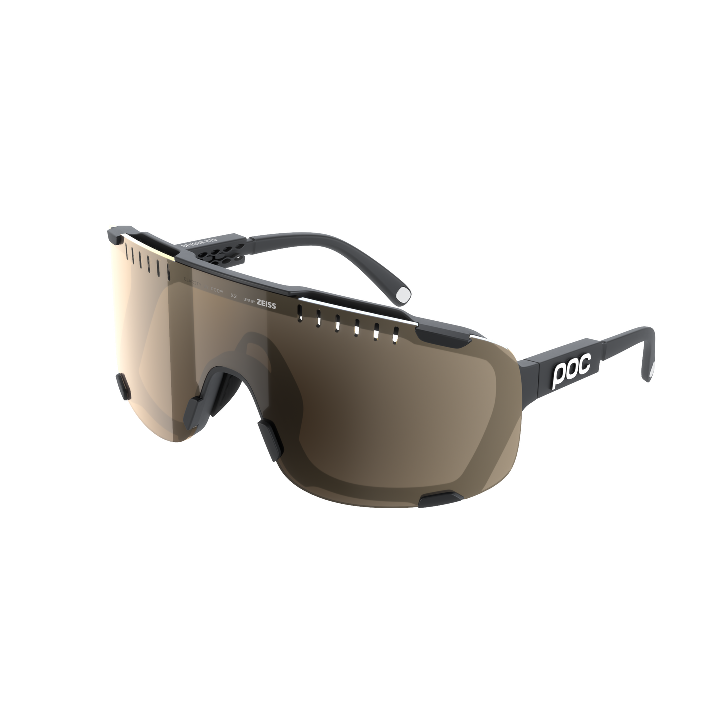 POC DEVOUR MID Bril Zwart Helderheid Trail Deels Zonnig Zilver Lens