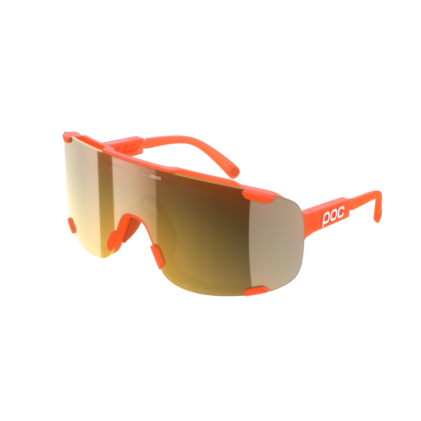 POC DEVOUR MID doorschijnend fluorescerend oranje helderheid weg deels zonnig goud bril