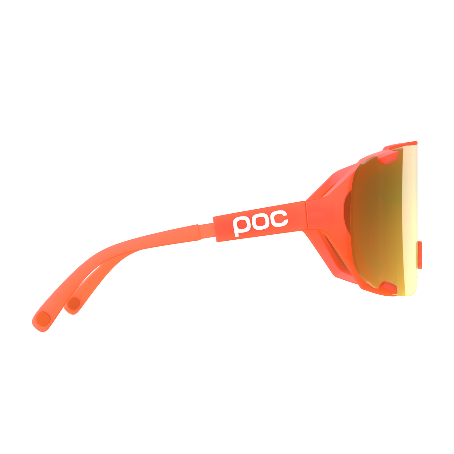 POC DEVOUR MID doorschijnend fluorescerend oranje helderheid weg deels zonnig goud bril