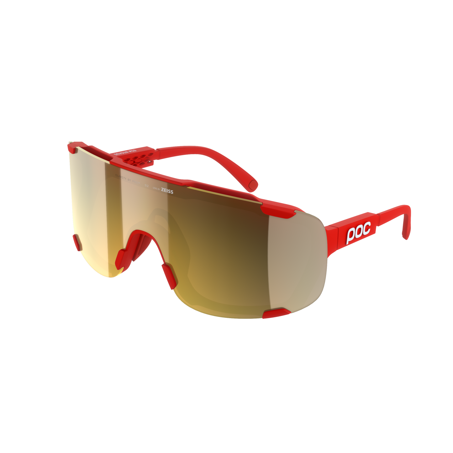 POC DEVOUR MID Bril Red Clarity Road Deels zonnig Gouden lens