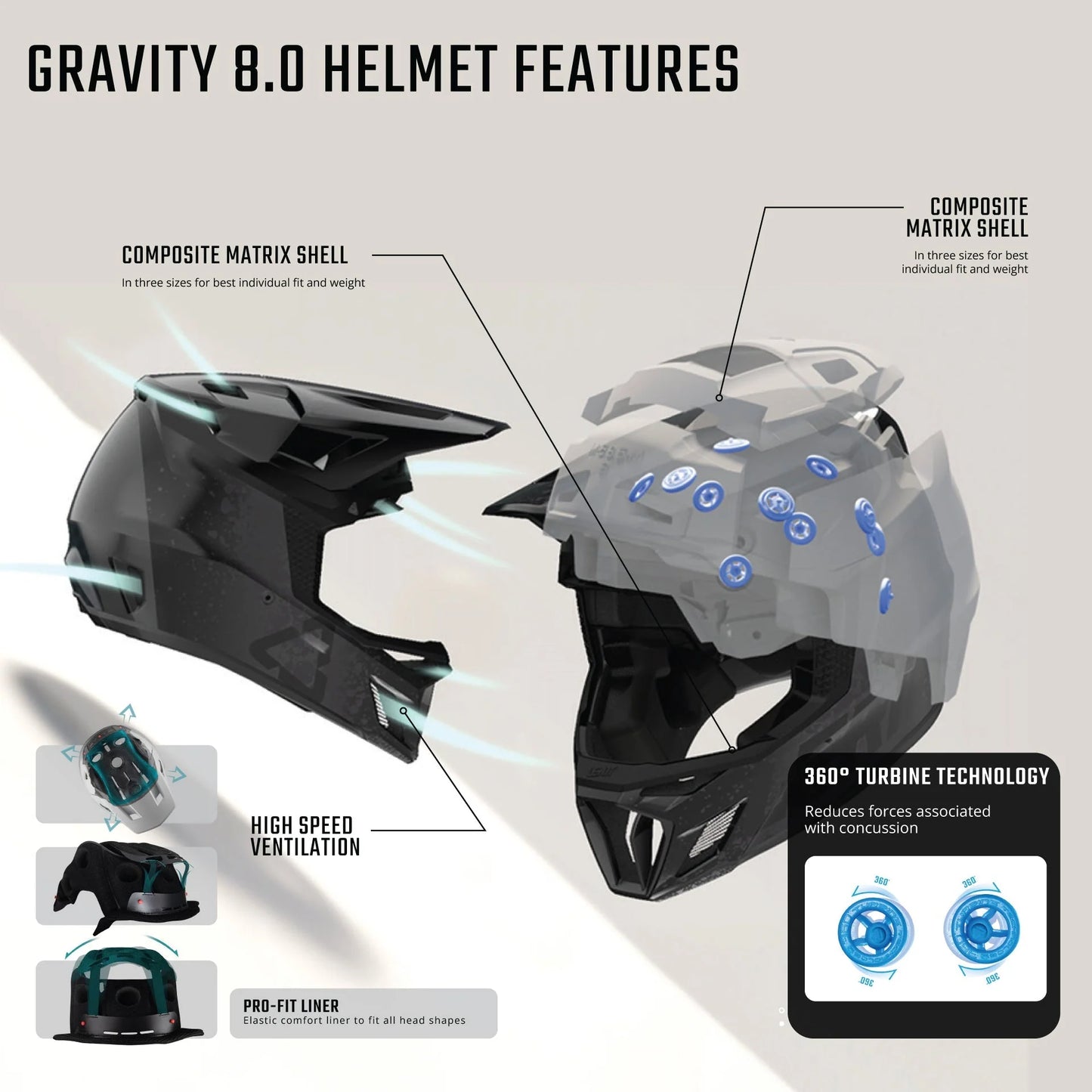 LEATT Gravity 8.0 MTB Helm Zwart