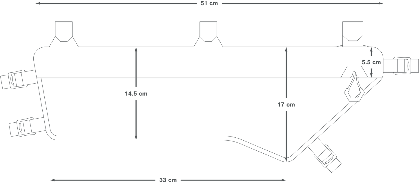 APIDURA EXPEDITION COMPACT FRAME PACK DRY 5,3 L Frametas Zwart