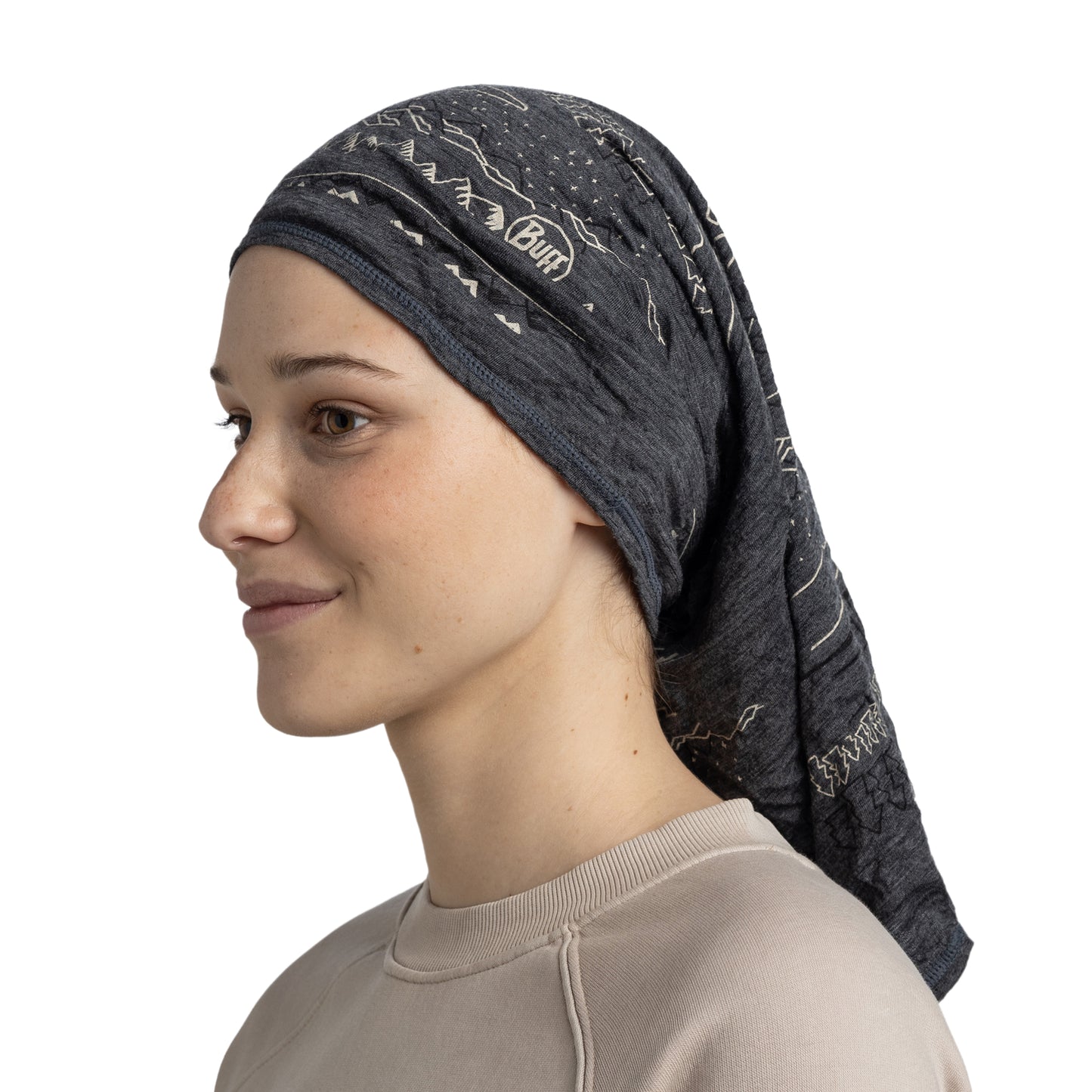 BUFF MERINO LIGHTWEIGHT PRINT Choker Grijs