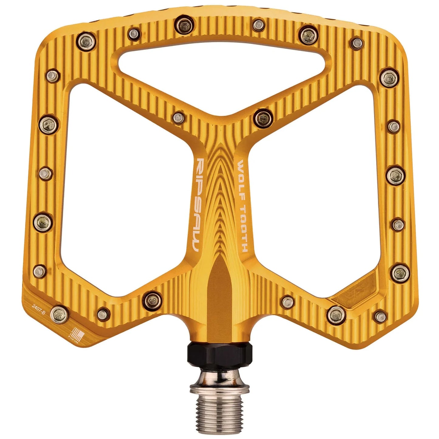 WOLF TOOTH RIPSAW platte pedalen, goudkleurig