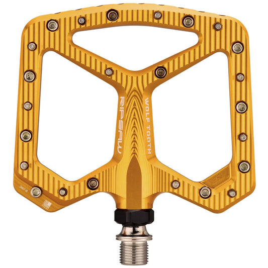 WOLF TOOTH RIPSAW platte pedalen, goudkleurig