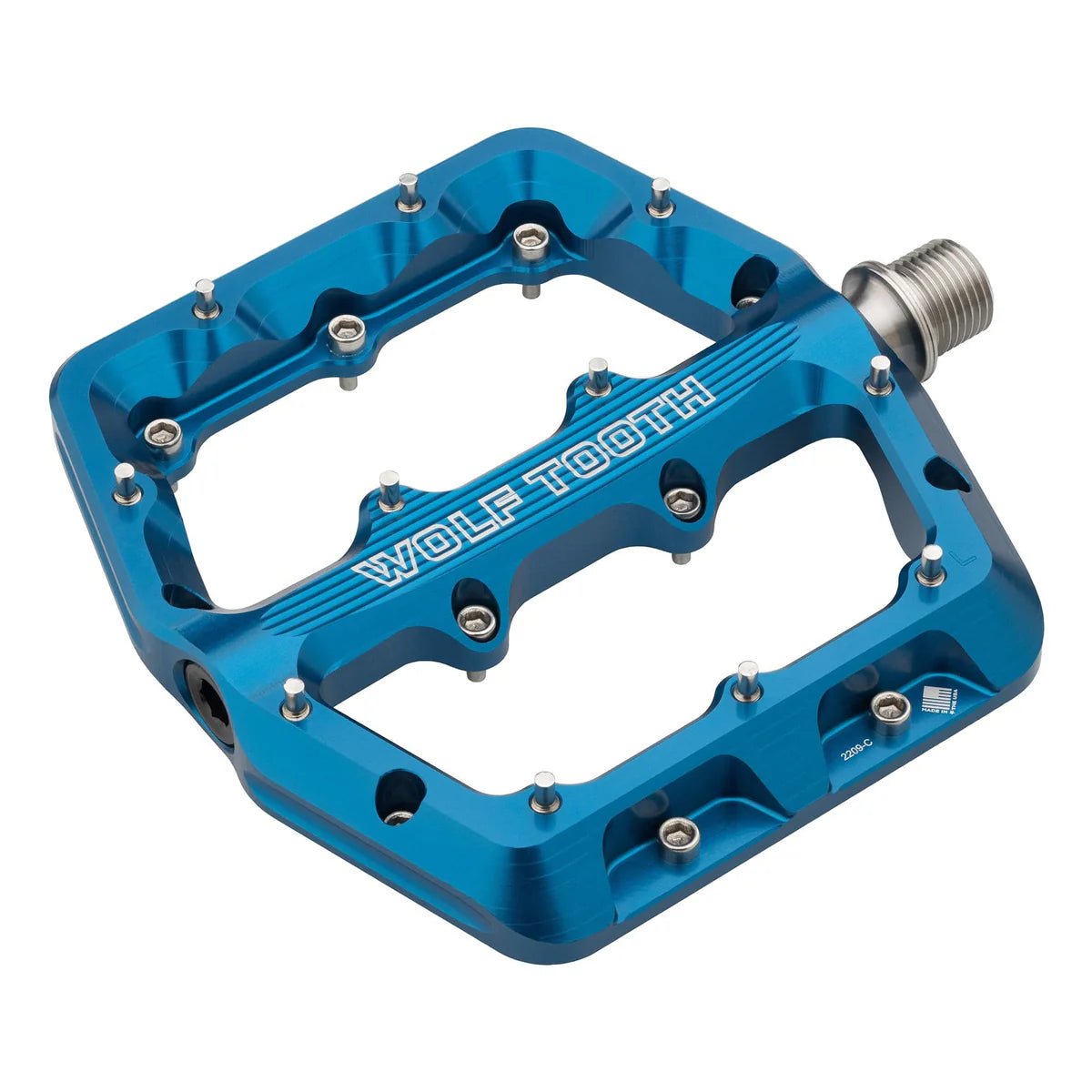 WOLF TOOTH WAVEFORM platte pedalen, Small, blauw