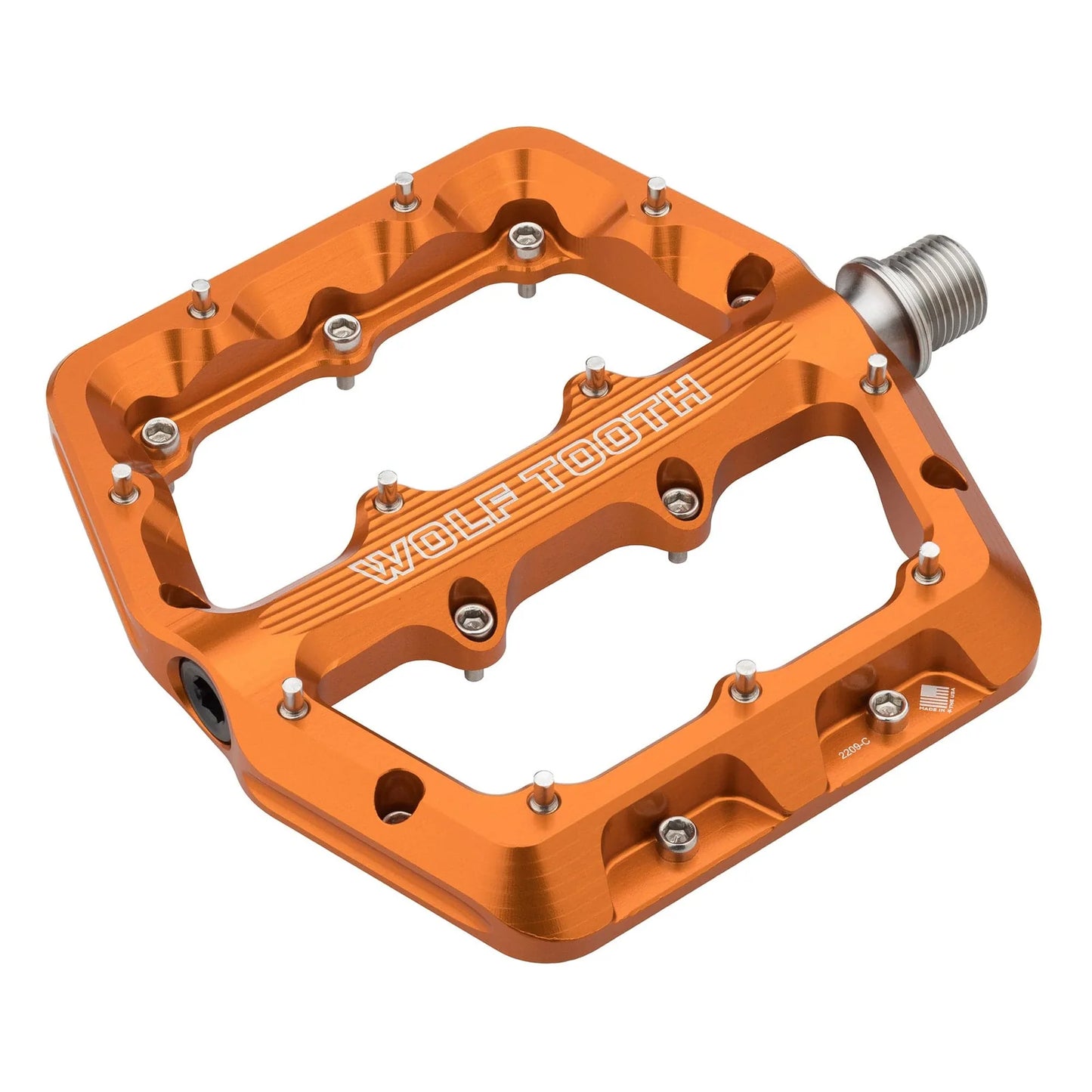 WOLF TOOTH WAVEFORM platte pedalen, Small, oranje