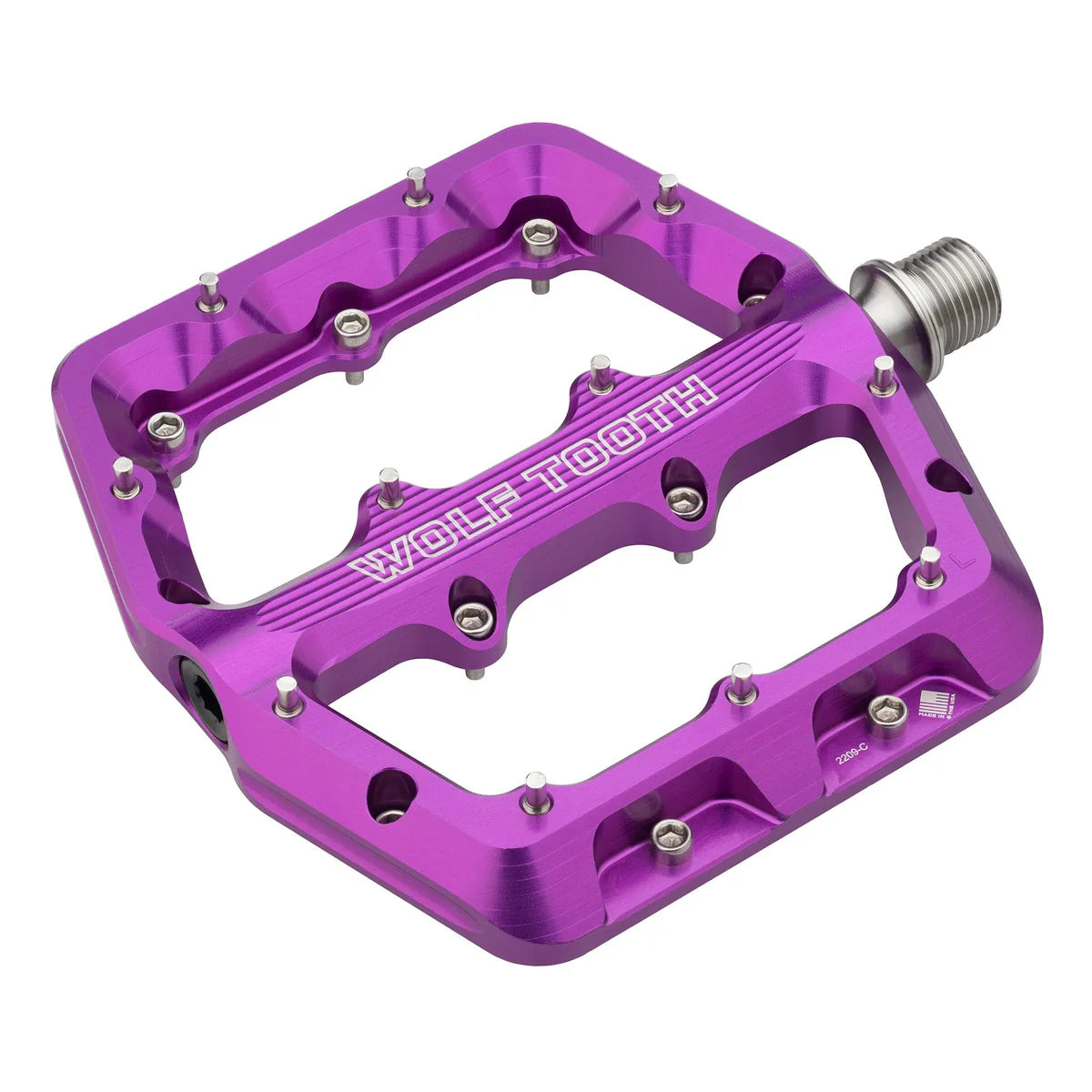 WOLF TOOTH WAVEFORM platte pedalen, Small, paars