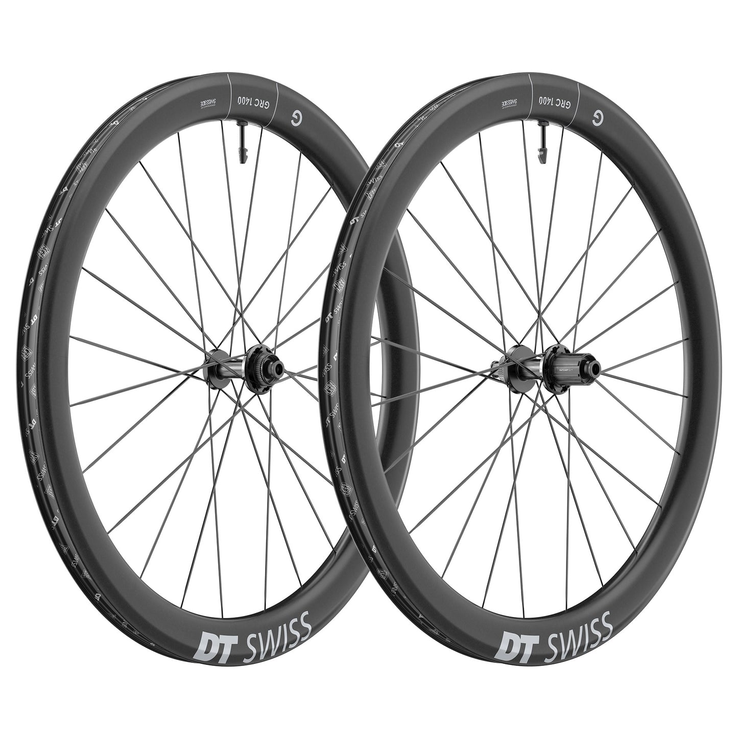 Paar DT SWISS GRC 1400 DICUT 50 DISC Tubeless Ready wielen (Centerlock)