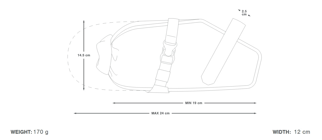 APIDURA RACING SADDLE PACK 3 L Zwart