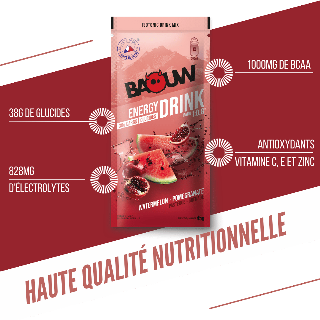 BAOUW ISOTONIC Energiedrank (45g) Watermeloen/Pomegranaat