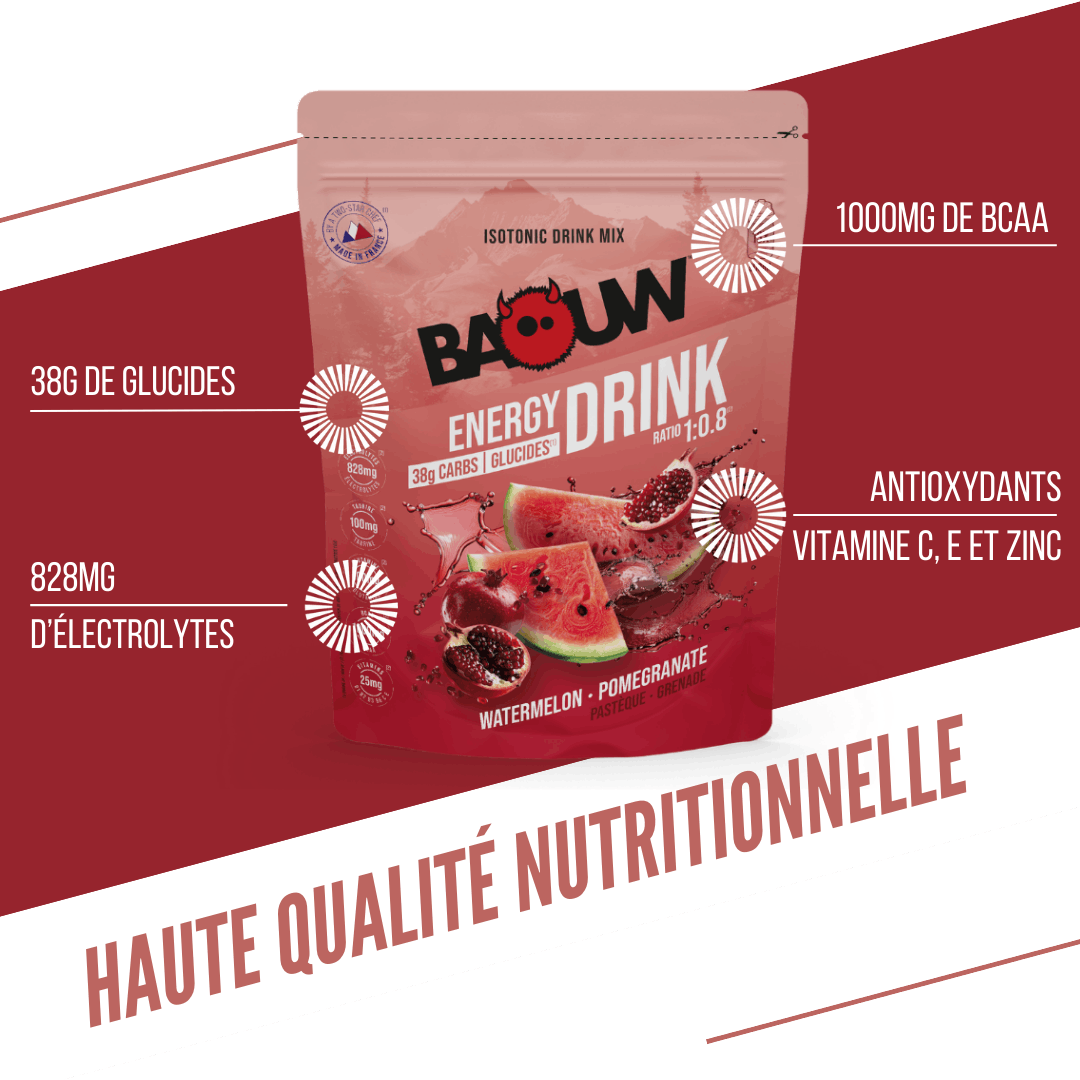 BAOUW ISOTONIC Energiedrank (585g) Watermeloen/ Granaatappel