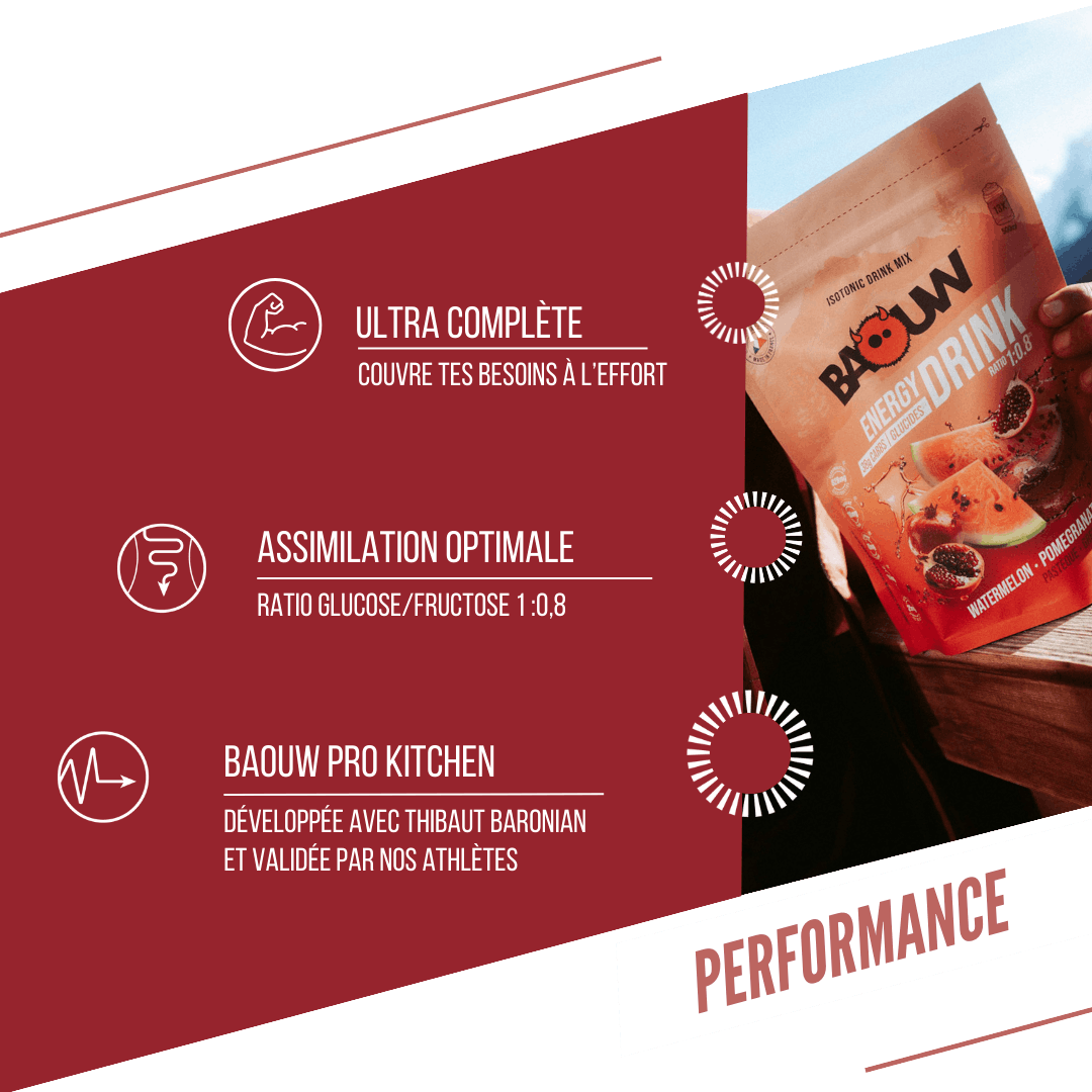 BAOUW ISOTONIC Energiedrank (585g) Watermeloen/ Granaatappel
