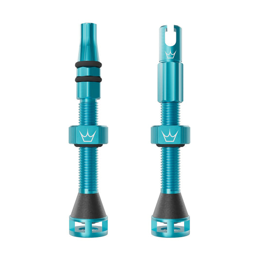 PEATY'S HOLESHOT FAST FLOW 42mm binnenbandloze ventielen (x2) Turquoise