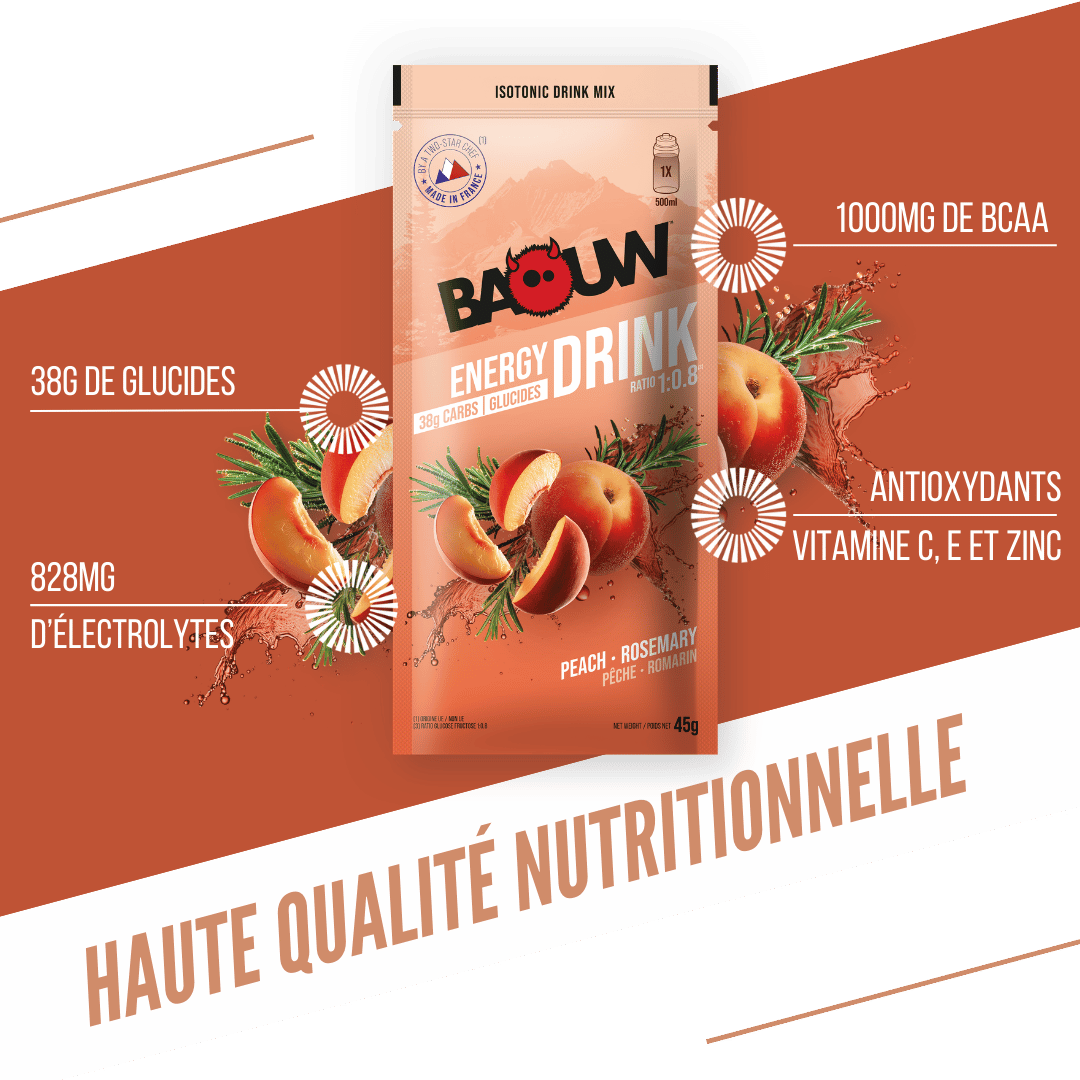 BAOUW ISOTONIC Energiedrank (45g) Perzik/Rosemary