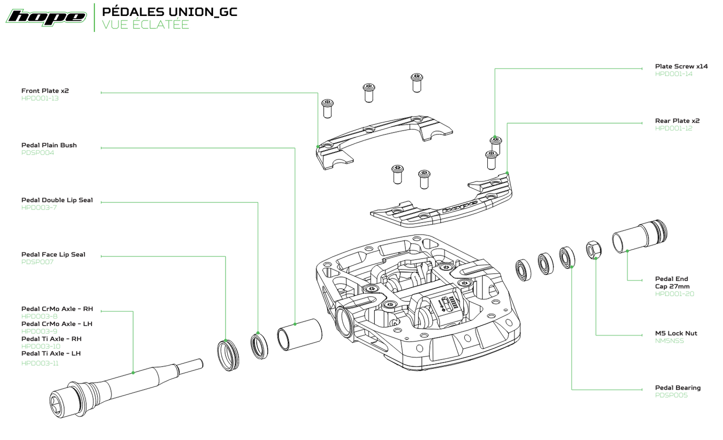 HOPE UNION GRAVITY pedalen Zwart