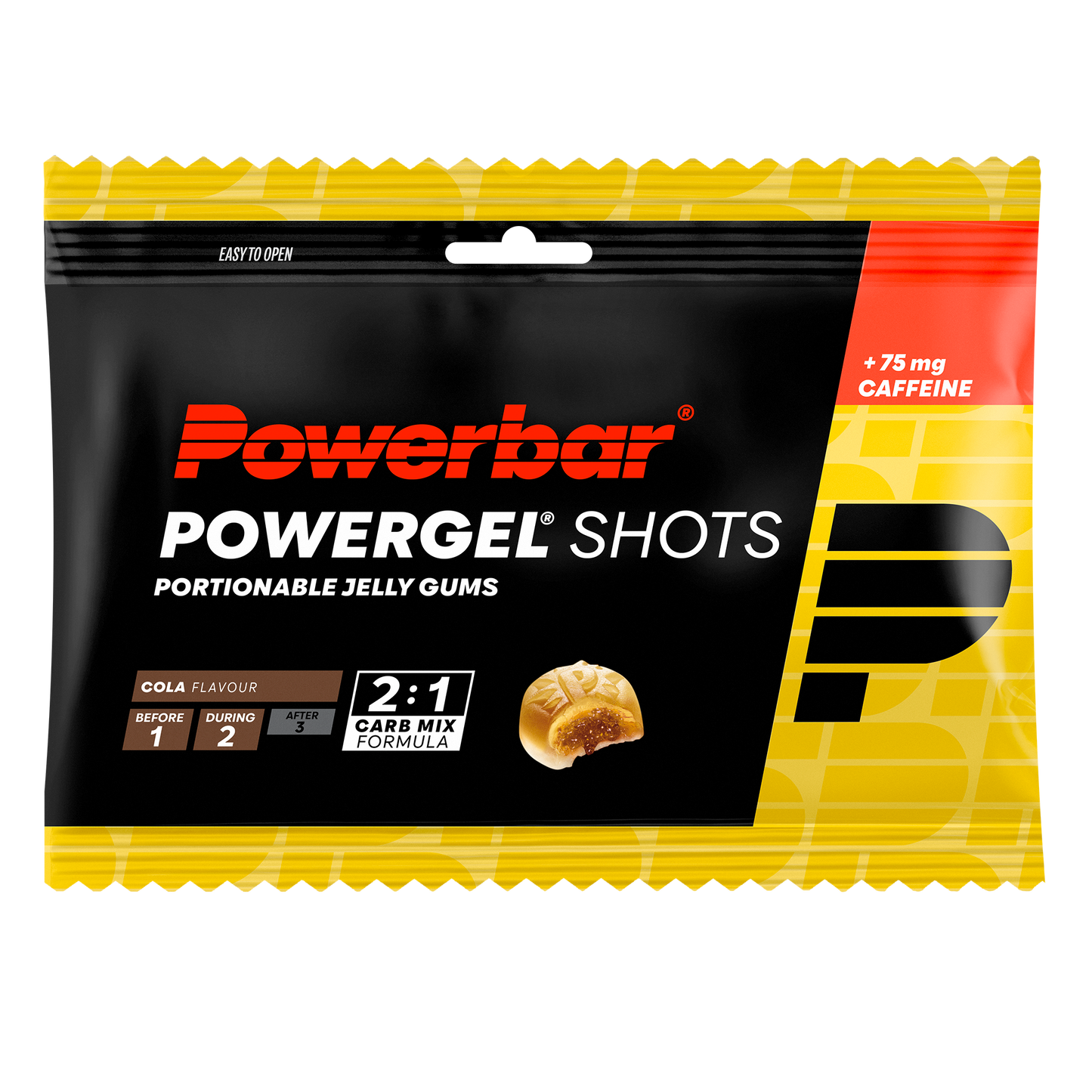 6 Bonbons POWERBAR POWERGEL Shots (60gr) Cola + 2 HIGH5 ENERGY BAR (55g) Karamel