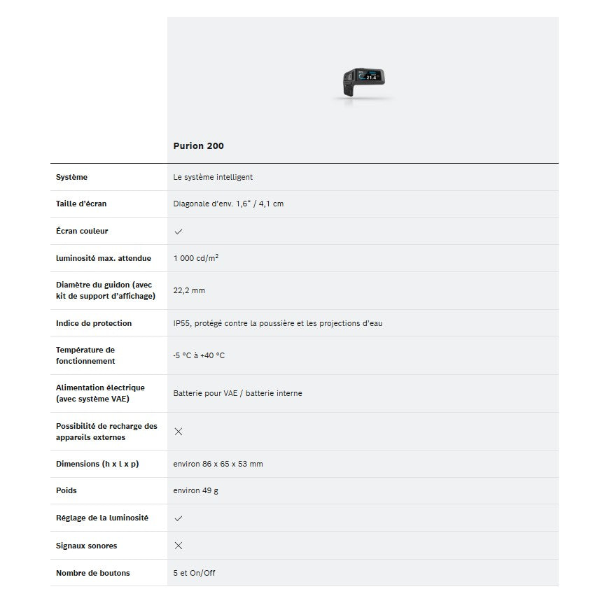 BOSCH PURION 200 scherm