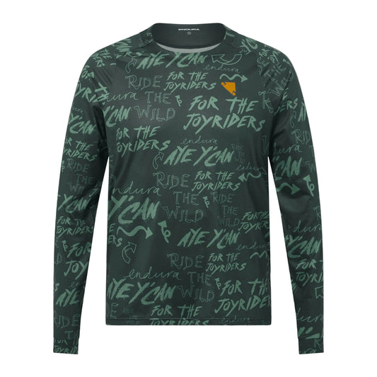 ENDURA SINGLETRACK PRINT Lange Mouw Koolstofgrijs Hoofdband
