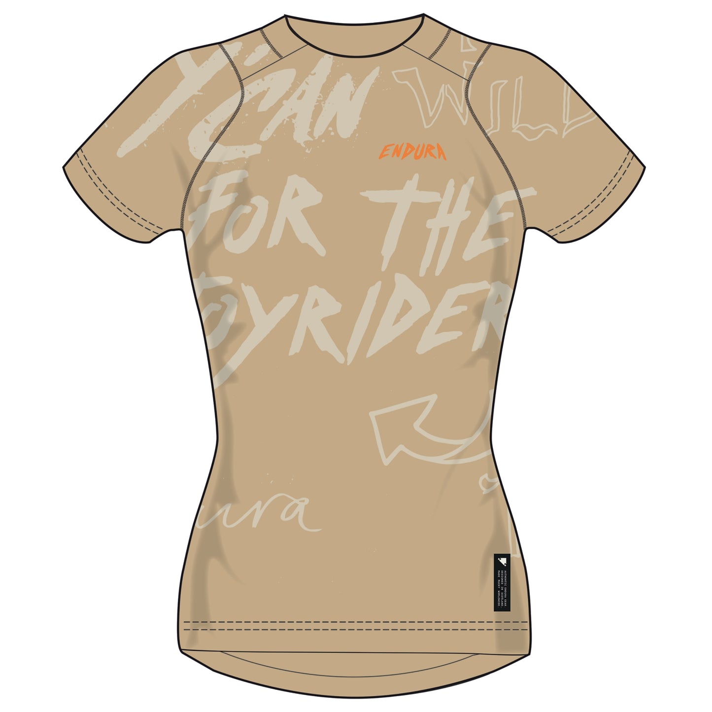 Dames ENDURA SINGLETRACK PRINT korte mouwen Jersey Sand