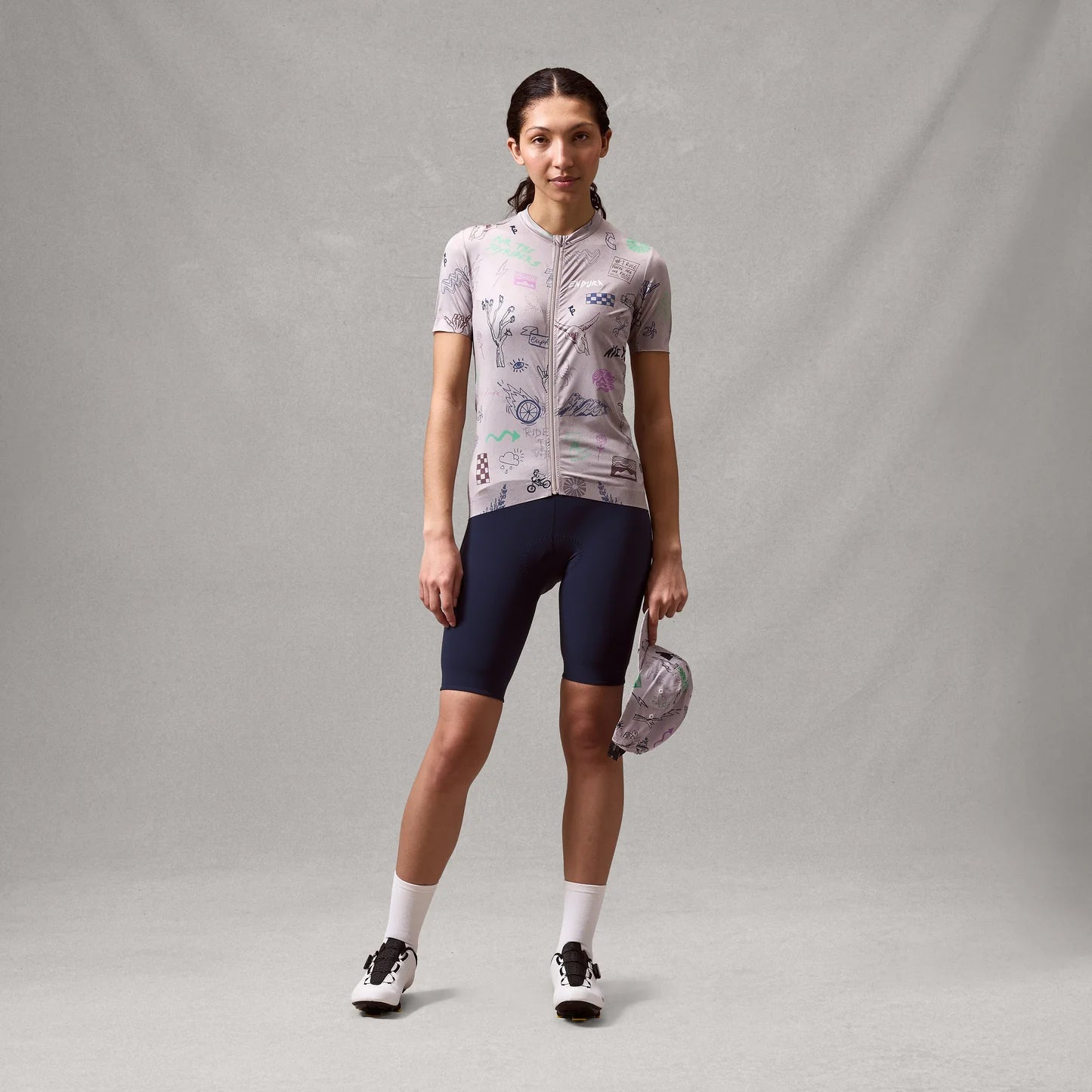 Dames-ENDURA PRO SL PRINT GTI korte mouwen titaniumtrui