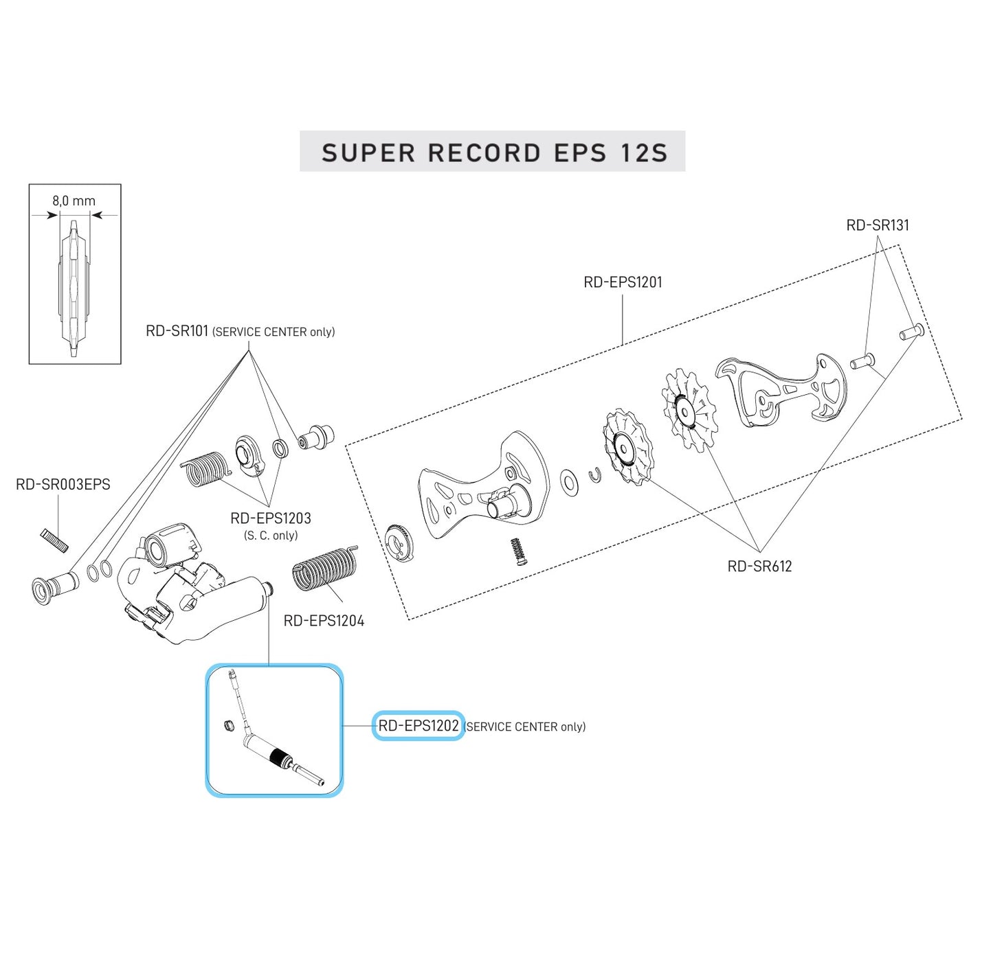 CAMPAGNOLO SUPER RECORD EPS 12V Achterderailleur Motor