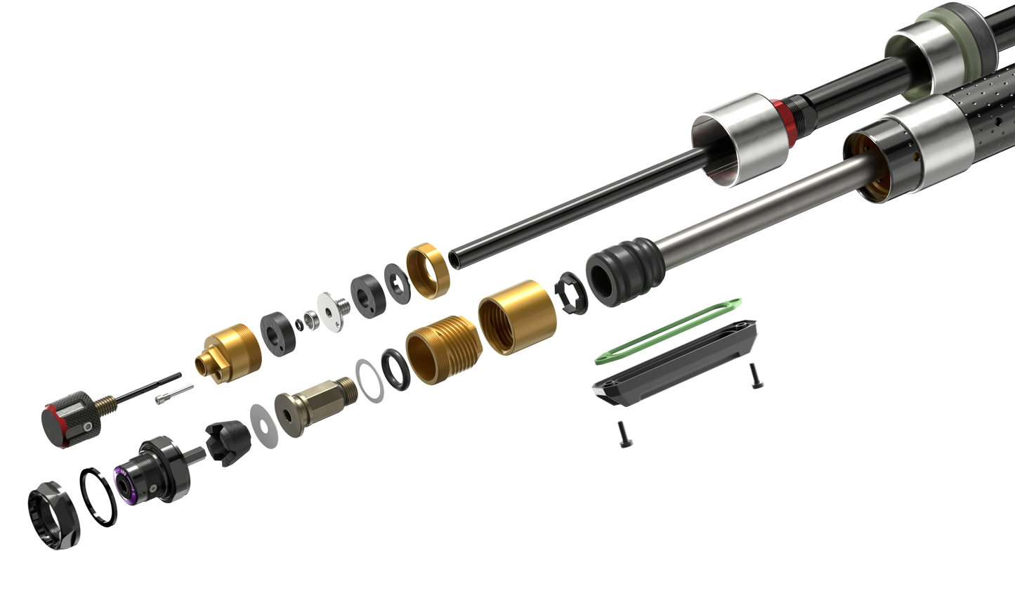 Voorvork ZEB Ultimate CHARGER 3.2 RC2 - 29" Boost™ 15x110 Red Alum Str Tpr C5/R55 44offset LinearXL (inclusief Bolt on Fenders, Star nut, Maxle Stealth) B1