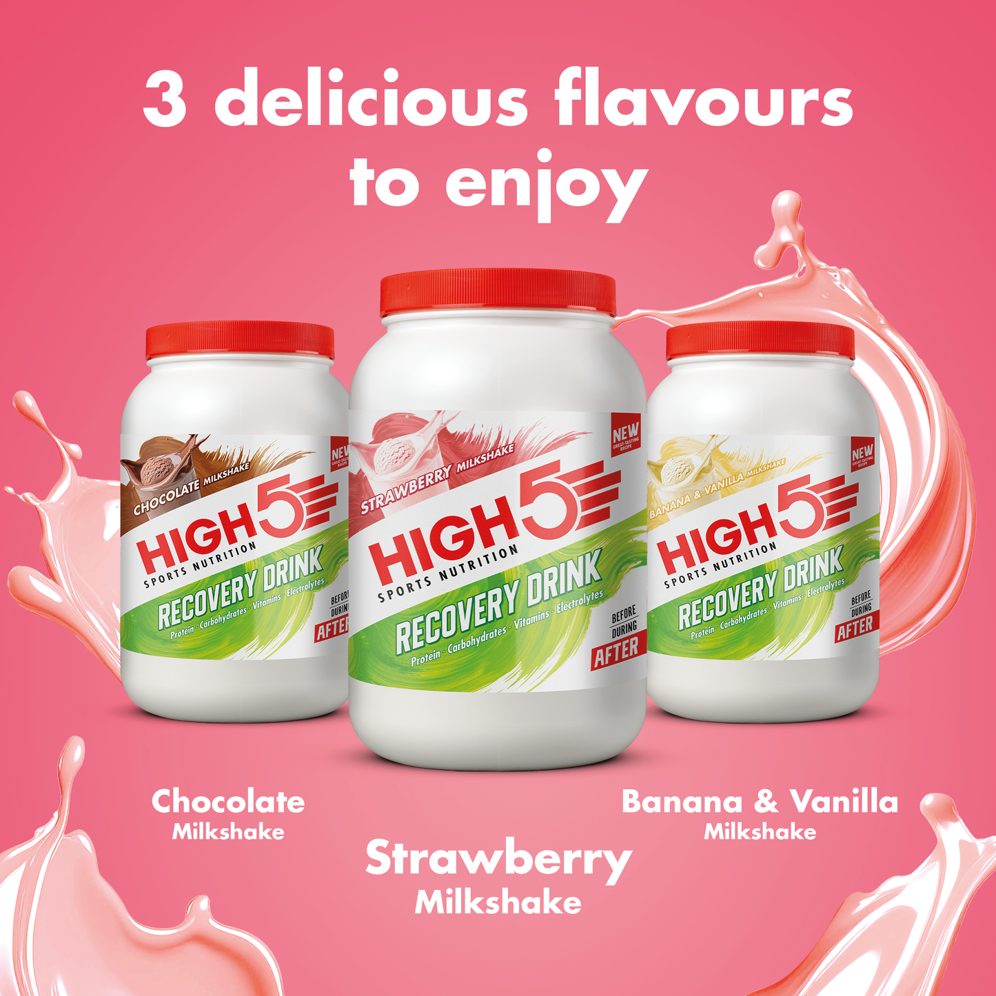 High5 RECOVERY DRINK (450g) Aardbei Milkshake