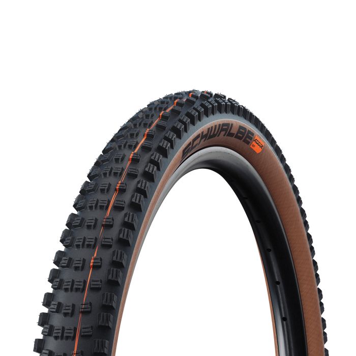 SCHWALBE WICKED WILL 29x2.40 ADDIX SOFT SUPERRACE Tubeless Ready Zacht Bruin band