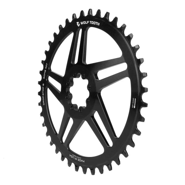 WOLF TOOTH DROP-STOP ST GRAVEL DM 8 Schroef Sram Zwart Mono Kettingblad