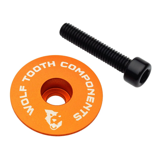 WOLF TOOTH Ultralight stuurpenkap met 1"1/8-schroef, oranje
