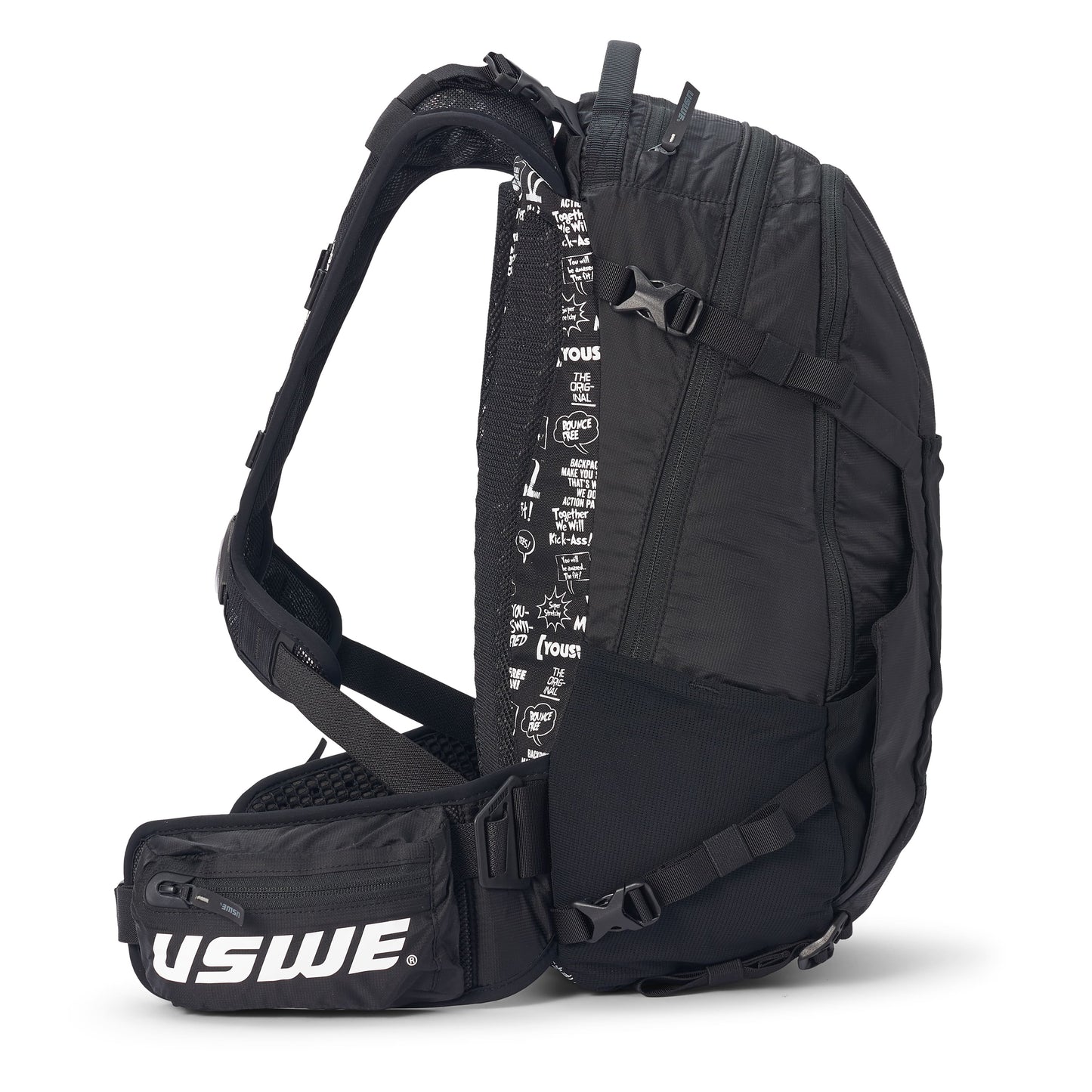 USWE SHRED-rugzak 16 L, zwart