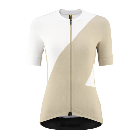 MAVIC AKSIUM GRAPHIC Korte Mouw Jersey Dames Beige