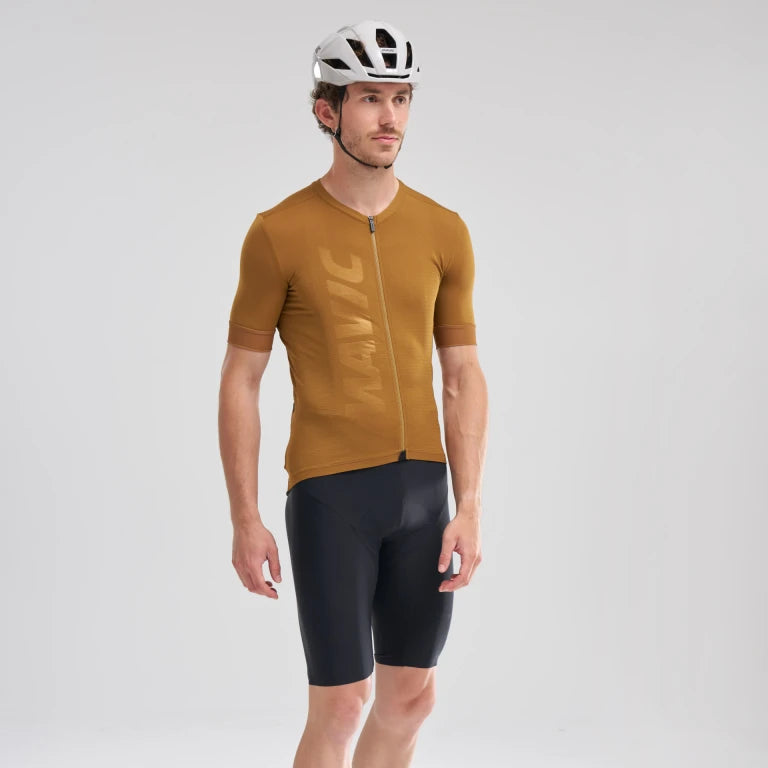 MAVIC AKSIUM Korte Mouw Jersey Bruin