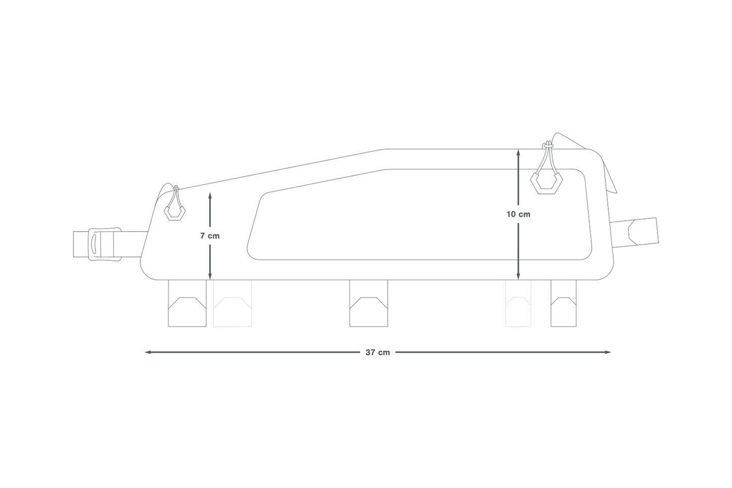 Frame Tas APIDURA BACKCOUNTRY LONG TOP TUBE PACK 1,8 L Zwart Grijs