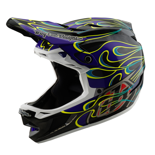 Troy Lee Design D4 CARBON MIPS Drip MTB Helm Zwart/Paars