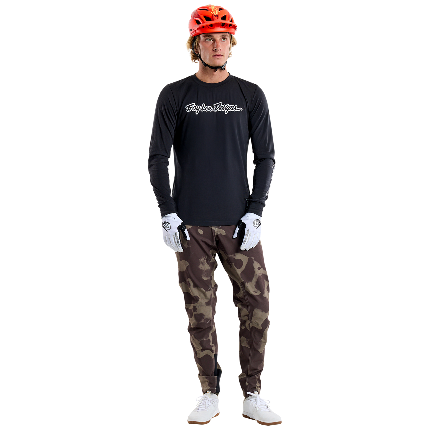 TROY LEE DESIGNS SKYLINE RIDE TEE SIGNATURE Jersey Lange Mouw Zwart 2025