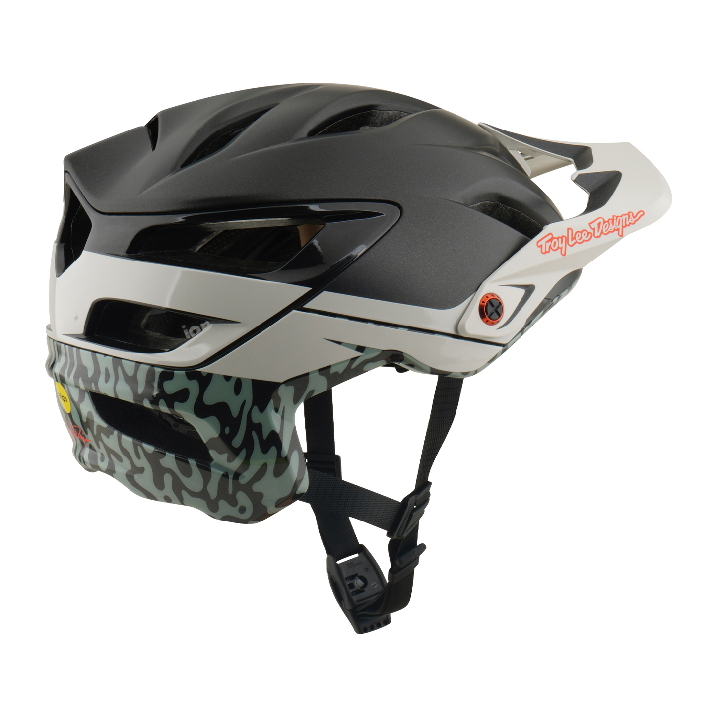 MTB Helm TROY LEE DESIGNS A3 MIPS HALO PUMICE Houtskool/Wit