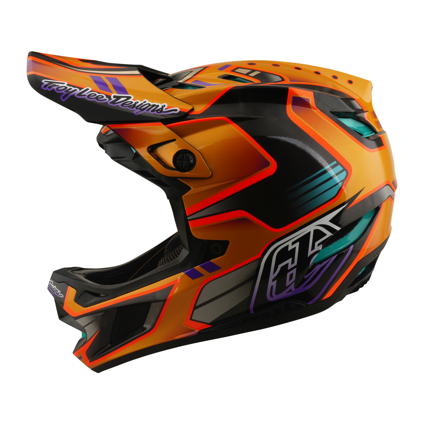 TROY LEE DESIGNS D4 CARBON MIPS Crest Gold MTB-helm