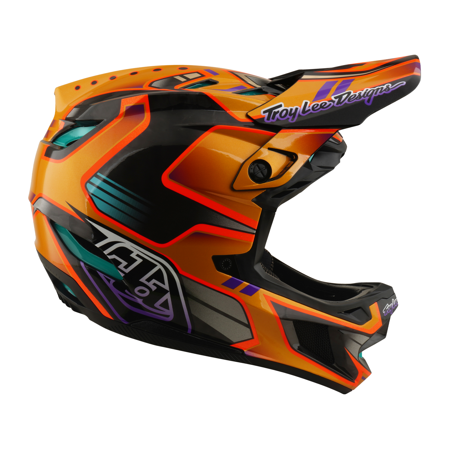 TROY LEE DESIGNS D4 CARBON MIPS Crest Gold MTB-helm
