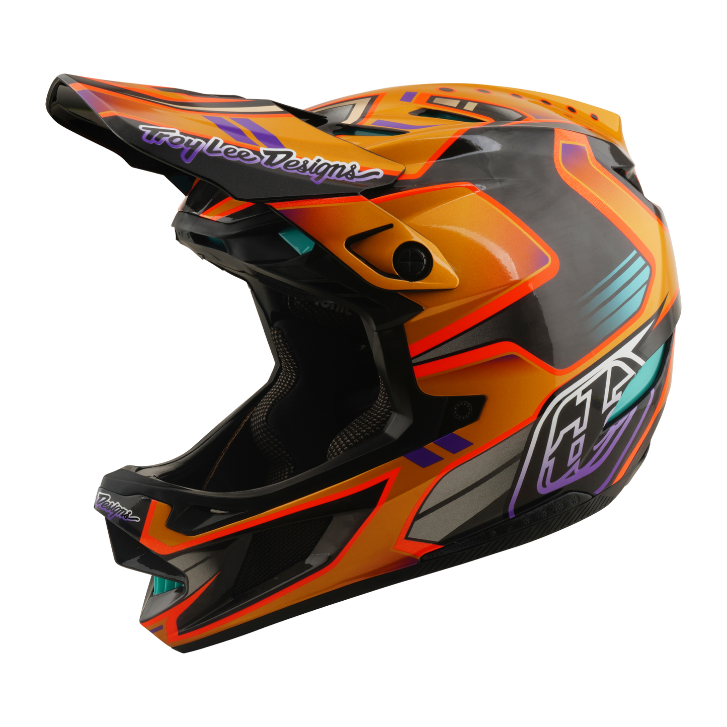 TROY LEE DESIGNS D4 CARBON MIPS Crest Gold MTB-helm