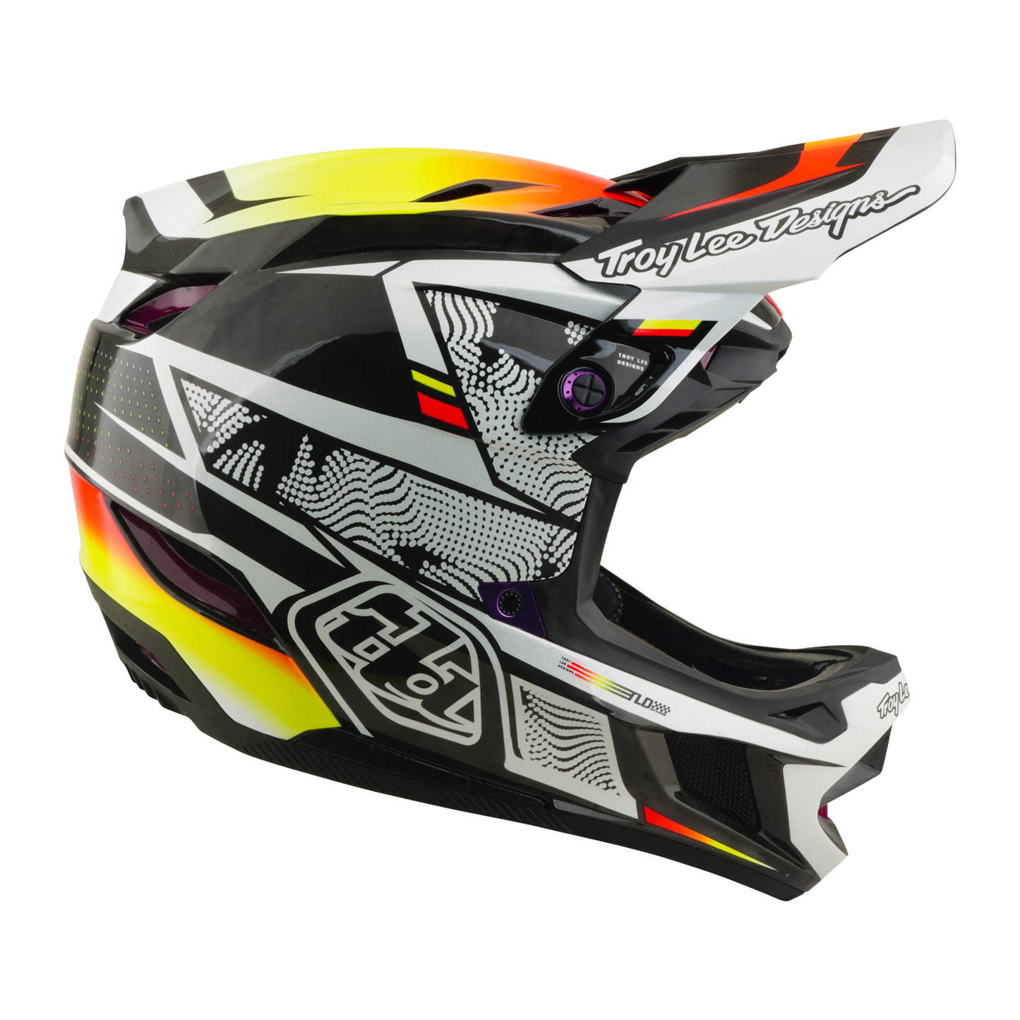 TROY LEE DESIGNS D4 CARBON MIPS Beklede MTB Helm Zwart/Geel
