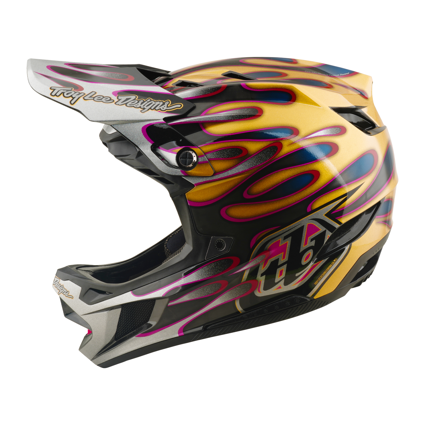 TROY LEE DESIGNS D4 CARBON MIPS Overspray Goud/Zwart MTB Helm