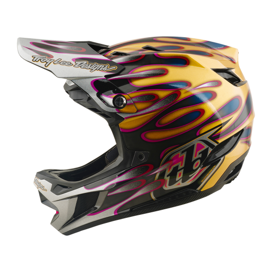 TROY LEE DESIGNS D4 CARBON MIPS Overspray Goud/Zwart MTB Helm
