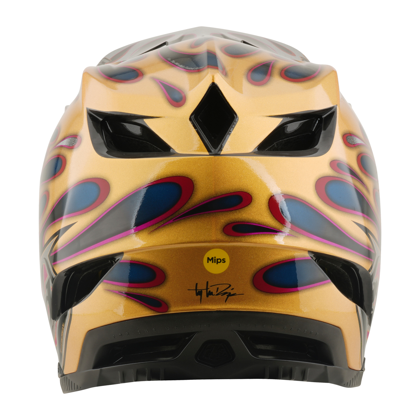 TROY LEE DESIGNS D4 CARBON MIPS Overspray Goud/Zwart MTB Helm