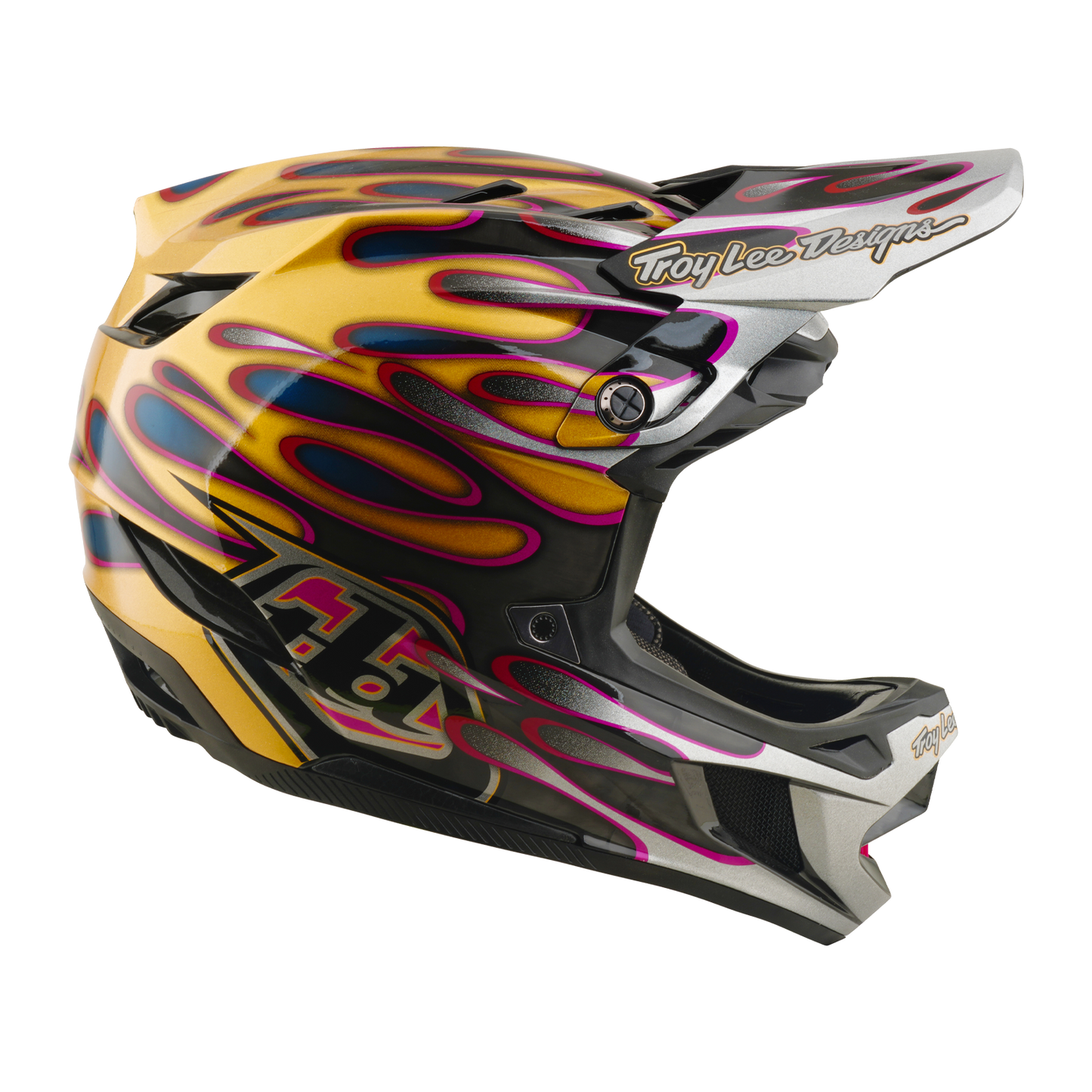TROY LEE DESIGNS D4 CARBON MIPS Overspray Goud/Zwart MTB Helm