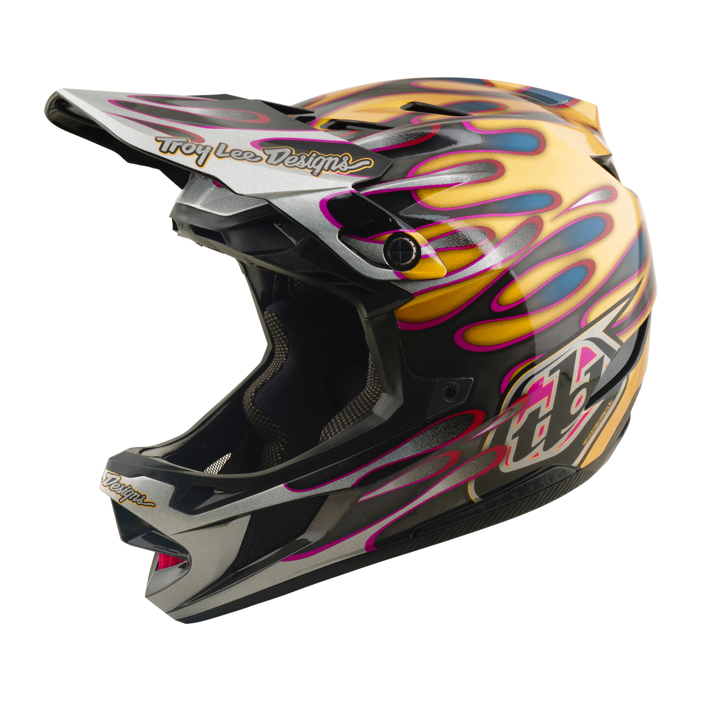TROY LEE DESIGNS D4 CARBON MIPS Overspray Goud/Zwart MTB Helm