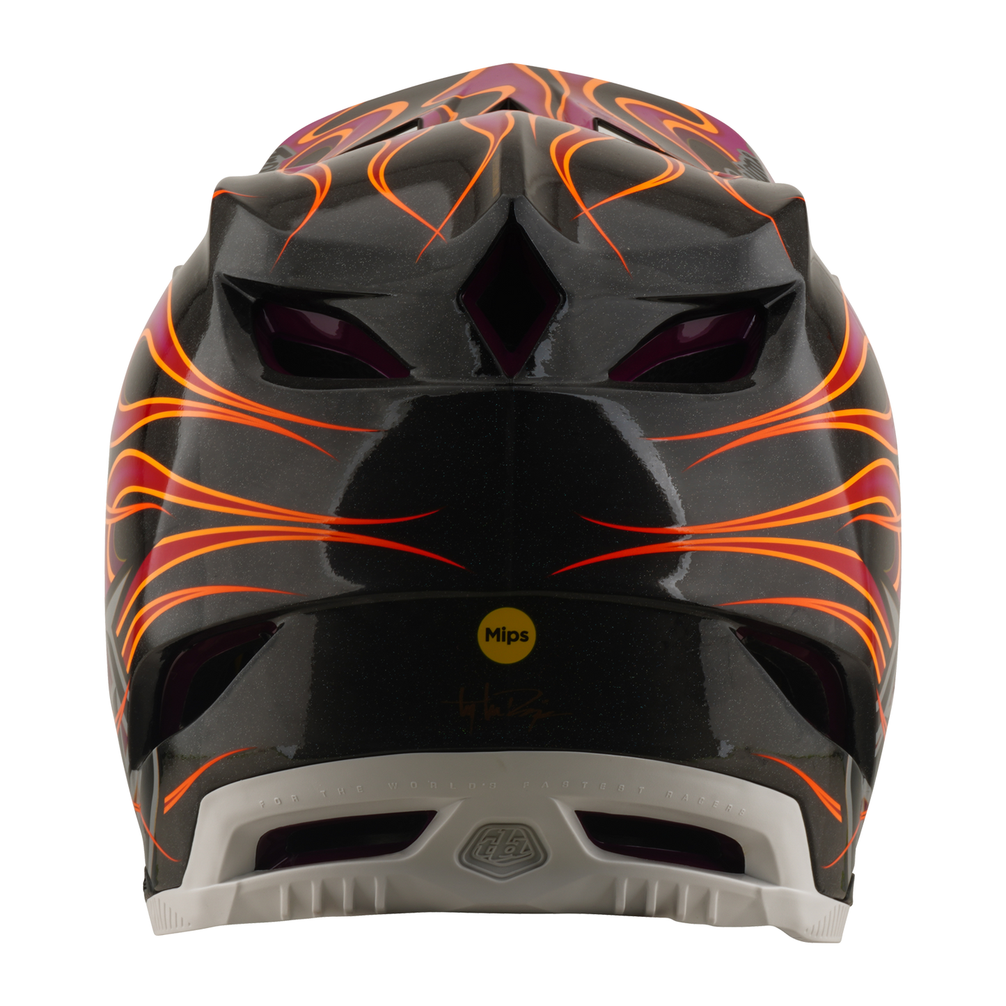 TROY LEE DESIGNS D4 CARBON MIPS Torched Carbon/Magenta MTB Helm